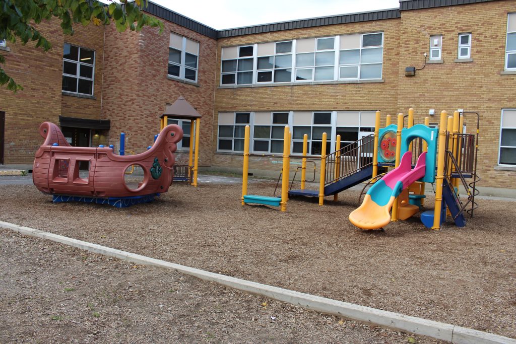 Alta Vista Kindergarten playground front view.