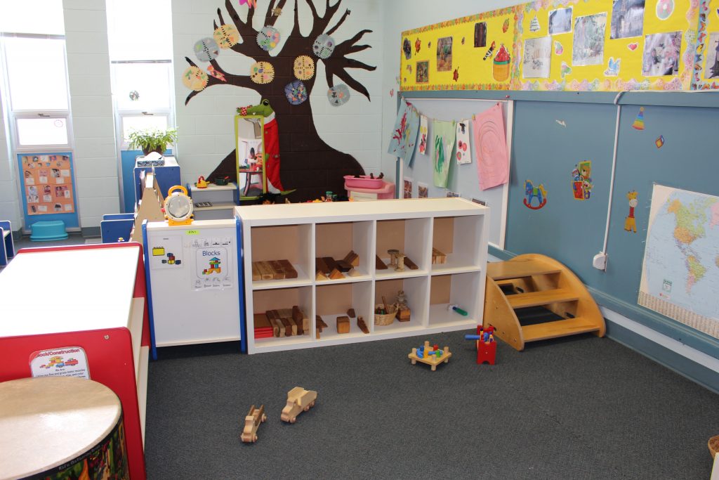 Playroom in Riverside Park Nursery school, front view.