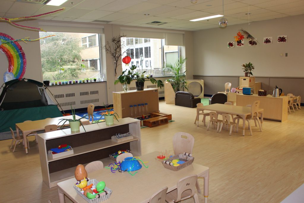 Playroom inside a childcare centre.