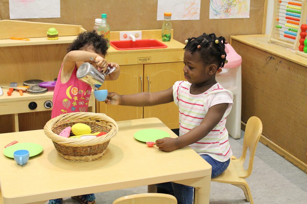 Children playing tea