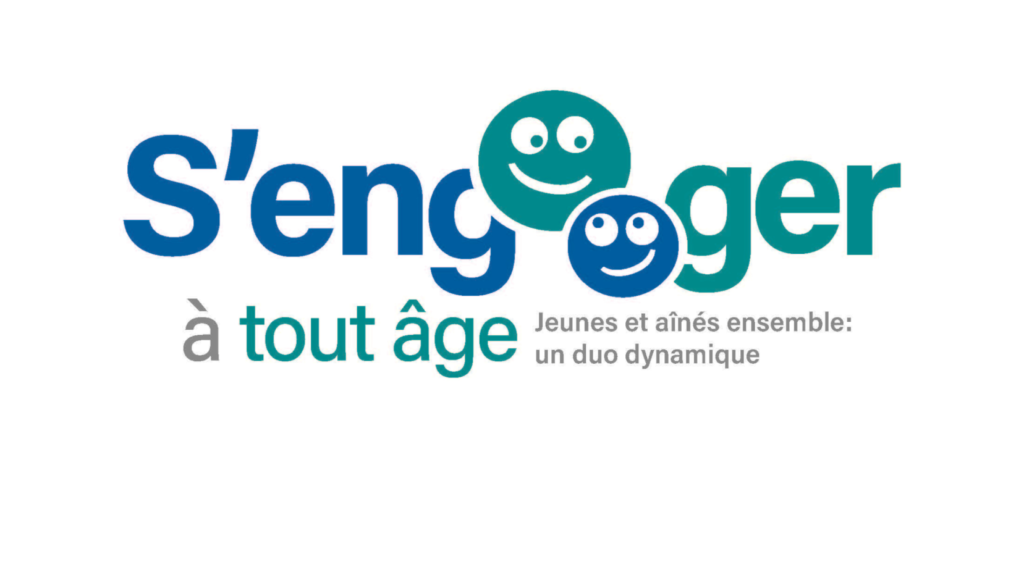 Logo S'engager à tout age (bleu et vert turquoise).